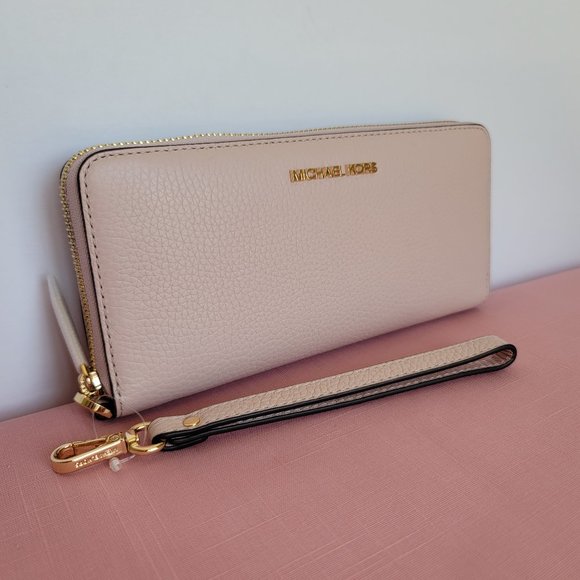 MICHAEL KORS Jet Set Travel Large Continental Leather Wallet-Powder Blush🎈⭐$128 - Picture 3 of 16